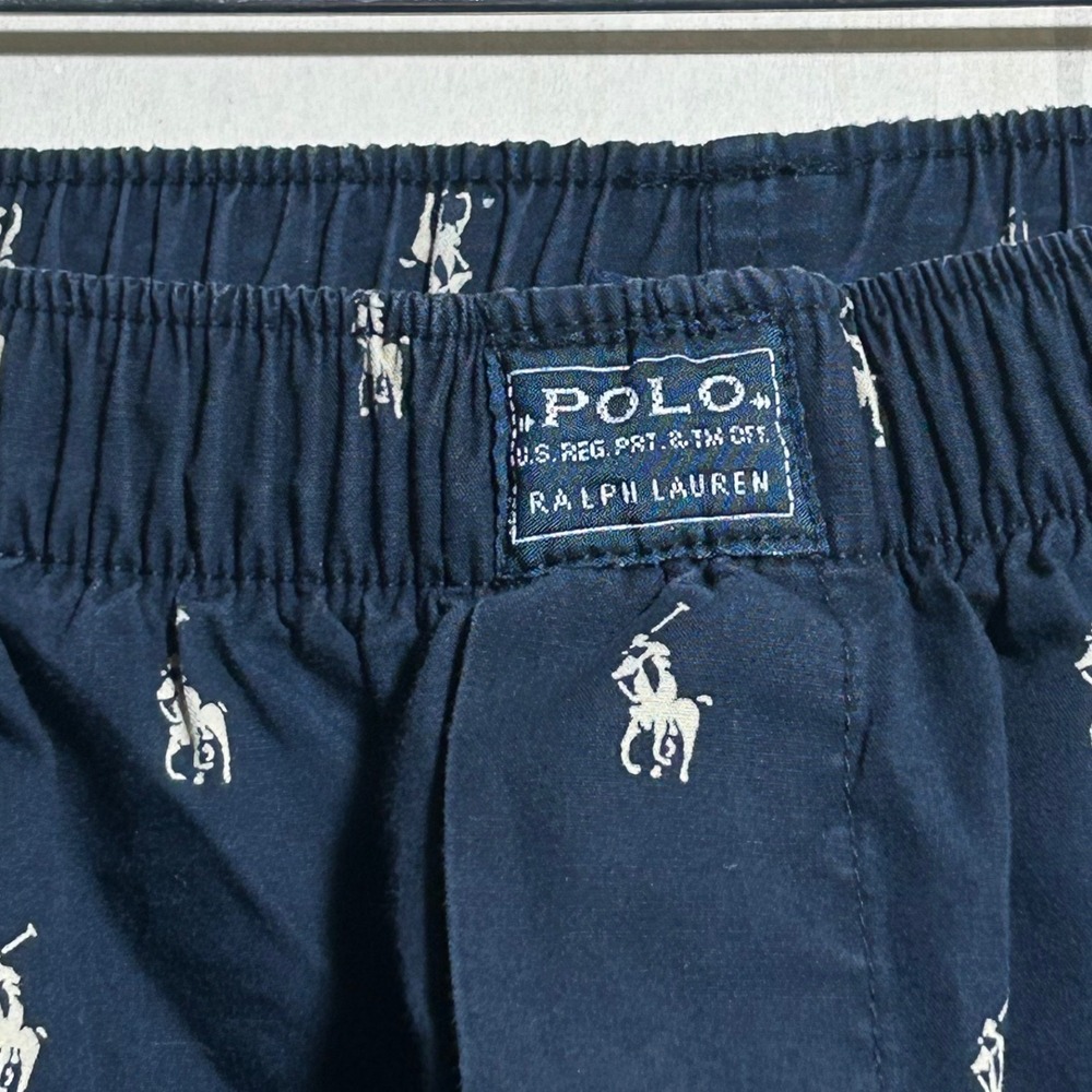 Polo Ralph Lauren Mens XL Navy Blue Cotton Pony Logo Pajama Sleep Pants XL 40-42 - Picture 3 of 6